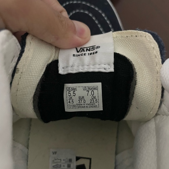 Vans Blue and White High-Top Sneakers - Picture 4 of 4